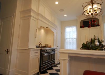 Black and white kitchen remodel with gas range Moorestown NJ