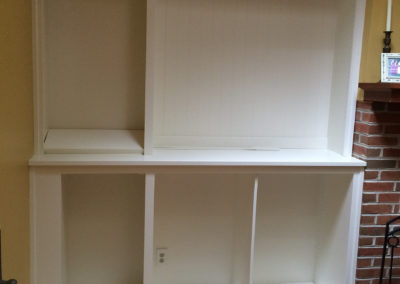 Built-in shelving adjacent to a fireplace Moorestown NJ