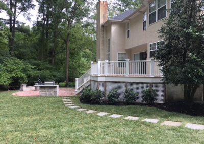 Back deck remodel with paved walkway Moorestown NJ