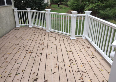 Wood deck with vinyl railings by Moorestown NJ construction company