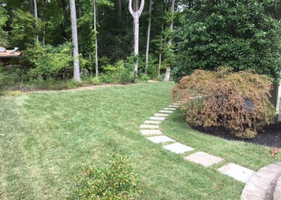 Backyard stone walkway in Moorestown NJ