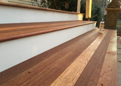 Crafting front porch hardwood steps Moorestown NJ