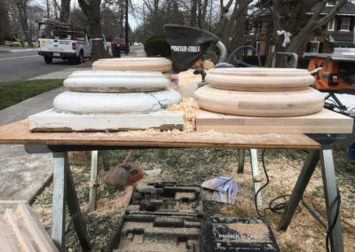 Front porch pillar base construction Moorestown NJ crafstman