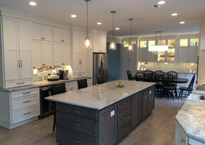 Kitchen remodel with center island and dining area Moorestown NJ