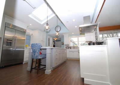 Kitchen remodel with white cabinets custom island Moorestown NJ