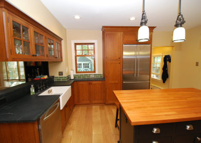 Kitchen remodel with farmhouse sink and large island