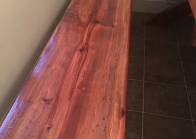 Stained wood bench seat Moorestown NJ
