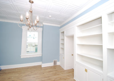 White trim and built-in shelves Moorestown NJ