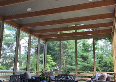 Enclosed Deck sunroom with recessed lighting and ceiling fan Moorestown, NJ