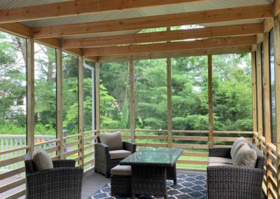 Enclosed Deck sunroom with ceiling fan by Moorestown, NJ contractor
