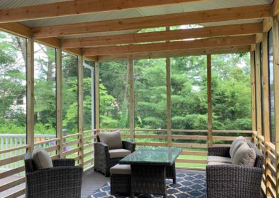 New enclosed deck sunroom framed by Moorestown NJ contractor