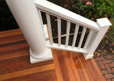 New wood porch flooring and railing Moorestown, NJ