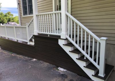 Side entry porch and railing