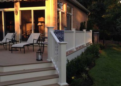 Beautiful back deck with wraparound steps by Moorestown NJ contractor