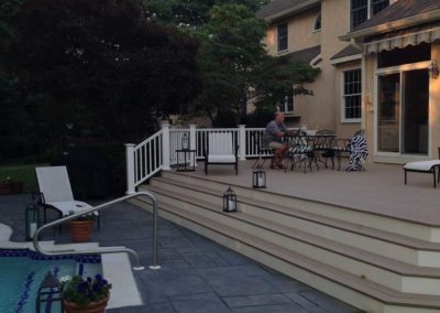 Beautiful back deck with wraparound steps by Moorestown NJ contractor