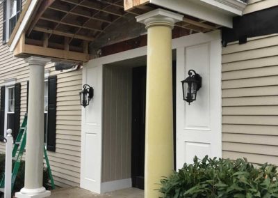 Construction of new portico roof in Moorestown, NJ