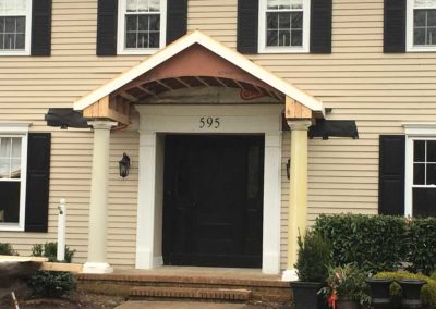 Portico addition to historic home front entryway by Moorestown NJ construction company
