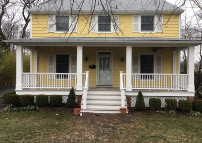 Front porch remodel includes newly fabricated columns Moorestown NJ