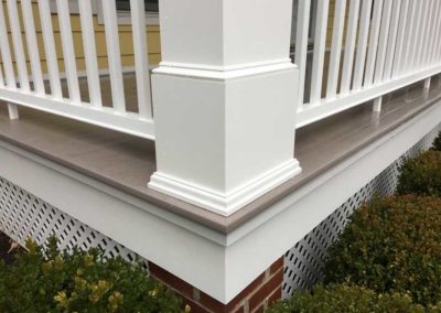 New porch columns and railings on a historic Moorestown, NJ home fabricated by local craftsman