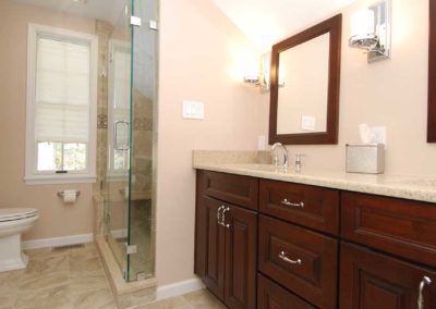 Bathroom vanity and glass shower doors Moorestown NJ