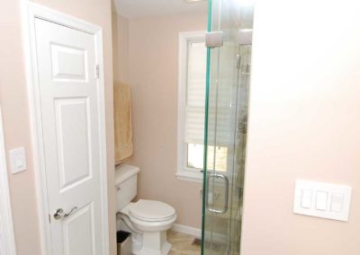 Bathroom remodel with glass shower door Moorestown NJ