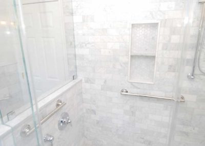 Tiled shower enclosure with glass doors Moorestown NJ