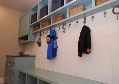 Custom shelving and mudroom storage solution by Moorestown NJ remodeling service
